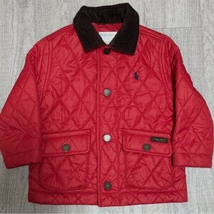 Polo Ralph Lauren Baby Quilted Barn Jacket Red Corduroy Collar 18M